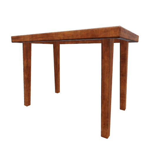 Wooden Table 02 3D model preview